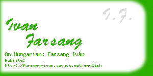 ivan farsang business card